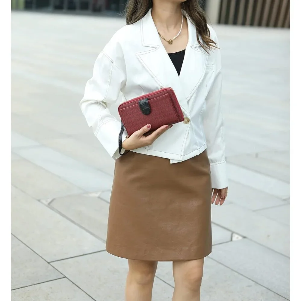Women's Vegan Leather Crossbody Phone Bag Wallet Purse Handbag